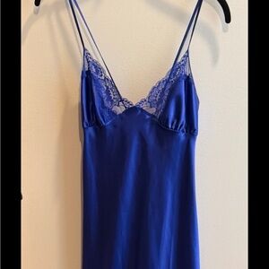 Shirley of Hollywood Royal Blue Satin Lace Slip